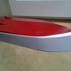 Rood en wit gespoten