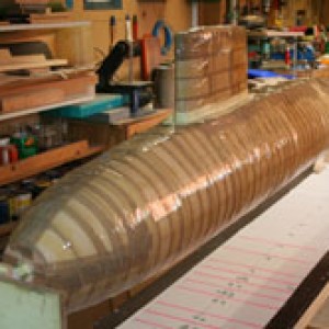 Compleet ingetaped en klaar om te polyesteren.