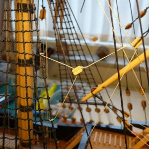 bezaanstag aan want van de grote mast