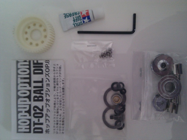 DT-02 Ball. diff. origineel van Tamiya