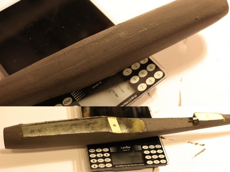 Mengsel van zwarte acrylverf en microbaloon als plamuur