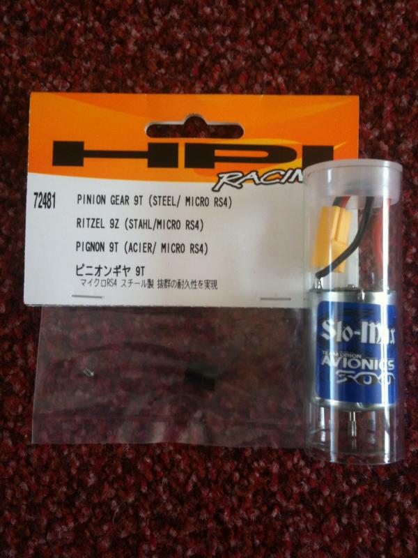 Slo Mo 300 motor upgrade met 9T pinion