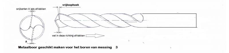 tekening metaalboor TU DELFT  bewerken voor messing boor